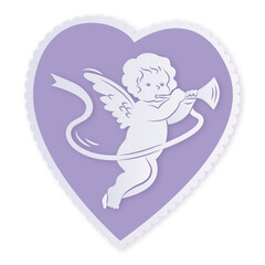 Cupid paper card vector illustration