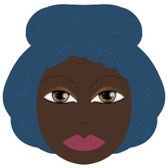 comic / cartoon illustration portrait of a woman / girl 