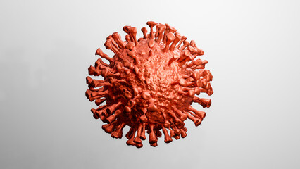 Illustration of one single virus cell, visualization of a viral infection, coronavirus covid-19 monkeypox background with copy space for text