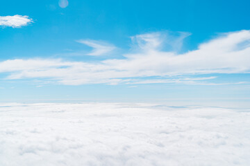 飛行機から見た一面の雲景色 cloud sky view
