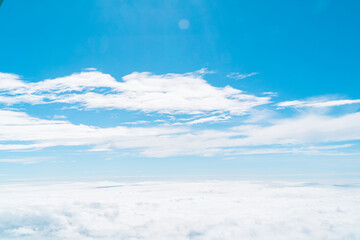 飛行機から見た一面の雲景色 cloud sky view