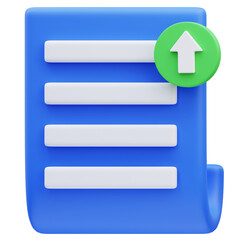 Obraz premium 3d rendering of document upload icon illustration