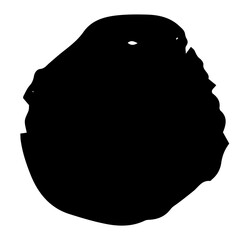 Abstract ink geometry hand drawn fill shape with texture and raw edges