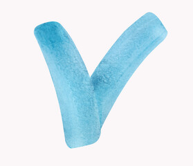 soft blue watercolor brush stroke on paper as an element for design