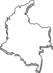 Hand Drawn of Colombia 3D Map.