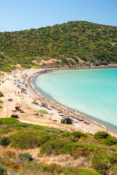 Beautiful paradise beach with turquoise sea - Sardinia Mari Pintau beach - Cagliari
