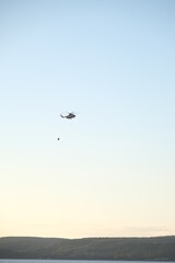 Fototapeta na wymiar Aerial fire fighting helicopter
