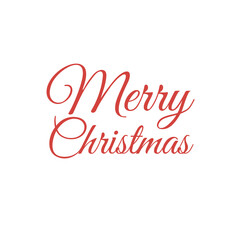 Fototapeta na wymiar merry christmas red hand lettering inscription to winter holiday design, calligraphy vector illustration