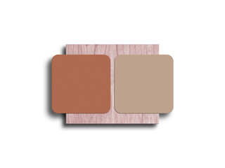 Square floral business card on wood mockup