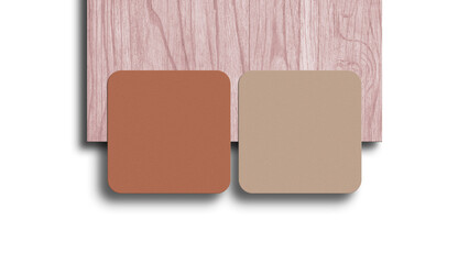 Square floral business card on wood mockup