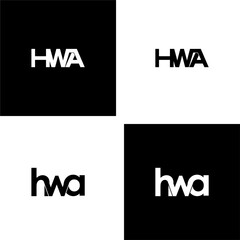 hwa lettering initial monogram logo design set