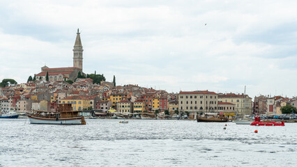 Fototapeta premium The old Town of Rovinj with the Church of St. Euphemia