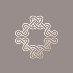 Letter O monogram logo.Calligraphy icon.Intertwined alphabet initial isolated on dark background.Celtic knot lettering sign.Decorative design, ornate style gold character.Elegant typography.