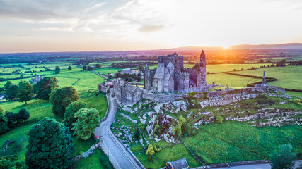 The Rock of Cashel, one of Ireland&rsquo;s top attractions, group of Medieval buildings set on limestone.