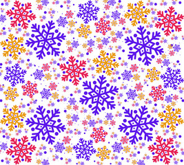 seamless pattern with flowers. Minimalist winter snowflake pattern for wallpaper, fabric 