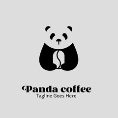 Panda logo hugging coffee