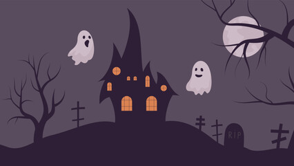 halloween night scene