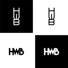 hwb lettering initial monogram logo design set