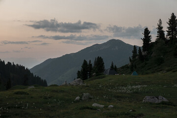 sunset in the lagorai italian alps