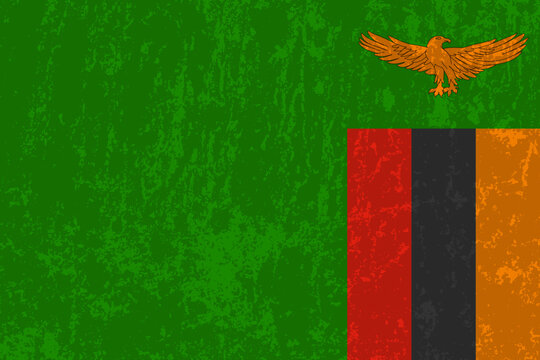 Zambia flag, official colors and proportion. Vector illustration.
