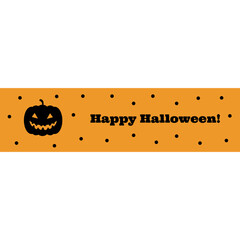 Banner Happy Halloween with pumpkin vector illustration