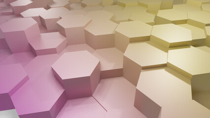 Hexagonal background with hexagons, abstract futuristic geometric backdrop or wallpaper with copy space for text