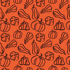 Vector illustration autumn mood. Seamless pattern. Fall season items background