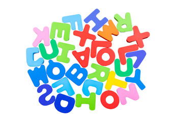 Colorful Bright Wooden Letters on pink Banner Background. Back to school concept.