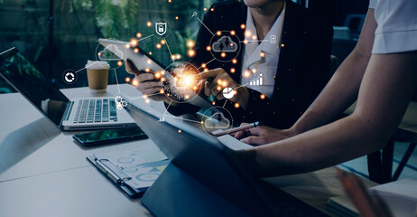 Digital transformation technology strategy, IoT, internet of things. transformation of ideas and...