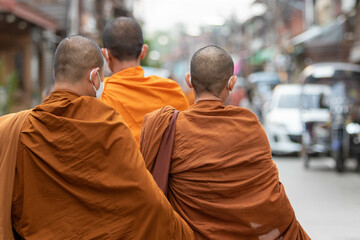 food offerings to a monk