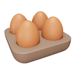 Egg tray 3d rendering isometric icon.