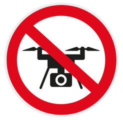 Verbotsschild Piktogramm Drohne mit Kamera - obrazy, fototapety, plakaty