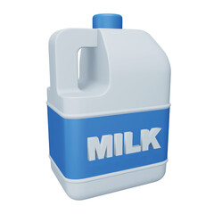 Milk bottle 3d rendering isometric icon.
