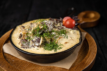 delicious baked chicken with vegetables and herbs