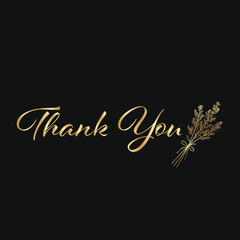 Thank you. Hand written lettering isolated on white background. Vector template for poster, social network, banner, cards.
