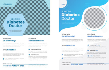 Set of medical Flyer Design Template, annual report, brochure cover templates in A4 size, Vector illustrations for medical Healthcare, pharmacy presentation, document cover and layout designs.