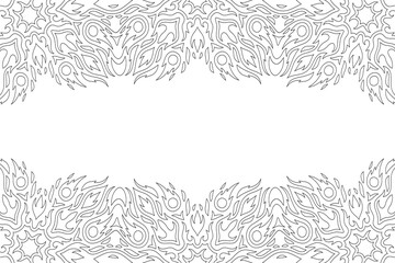 Line art for coloring book with fire border