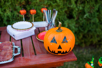 candy and snacks at Halloween party