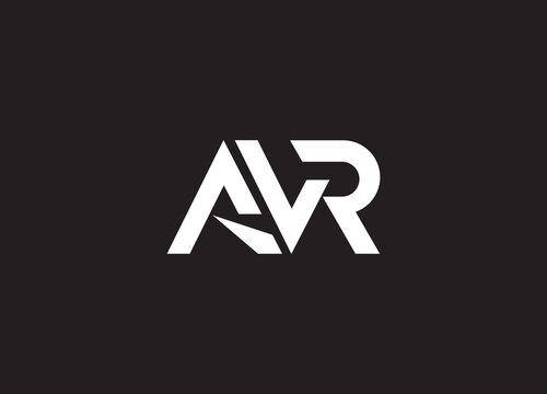 AVR typographic logo in unique font with modern logo