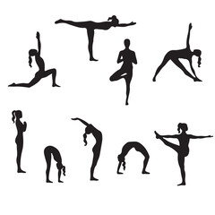 set of Yoga poses