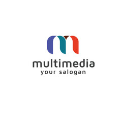 M multimedia business logo design