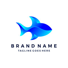Fish logo colorful design, Modern Logo with Golden Ratio Logo icon vector illustration