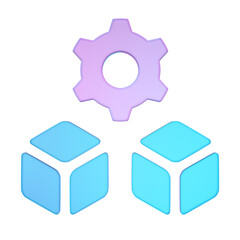 Obraz premium blockchain settings 3d render