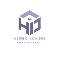 HD Home letter Logo design