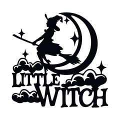 Fototapeta premium Witch, broom, witchcraft, Funny Halloween - Halloween Decor. Halloween Party