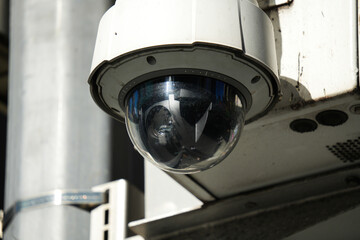 Detail view of a 360 degree surveillance camera used for traffic and citizen security in the middle...