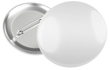 Blank and white badge 3d render