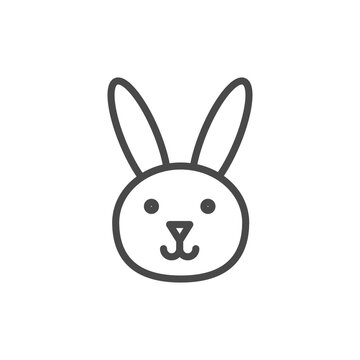 Bunny head icon, Thanksgiving related vector. Rabbit vector icon on white background. Flat vector rabbit icon symbol sign from modern animals collection for mobile concept and web apps design.