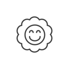 Cute Smiley Face Flower icon, Daisy icon vector