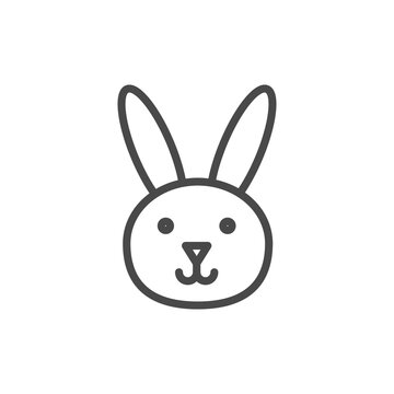 Bunny head icon, Thanksgiving related vector. Rabbit vector icon on white background. Flat vector rabbit icon symbol sign from modern animals collection for mobile concept and web apps design.